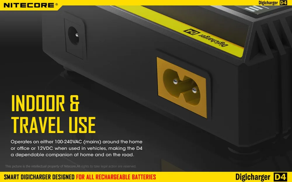 Nitecore D4 D2 I4 I2 Digi зарядное устройство lcd интеллектуальная схема глобальная страховка Li-Ion 18650 14500 16340 26650 зарядное устройство