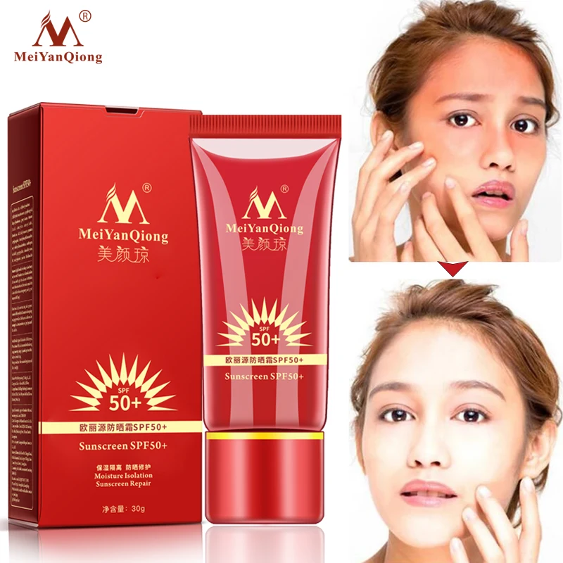 MeiYanQiong солнцезащитный крем SPF50+ отбеливающий Восстанавливающий солнцезащитный крем для кожи, античувствительный увлажняющий изоляционный крем с масляным контролем