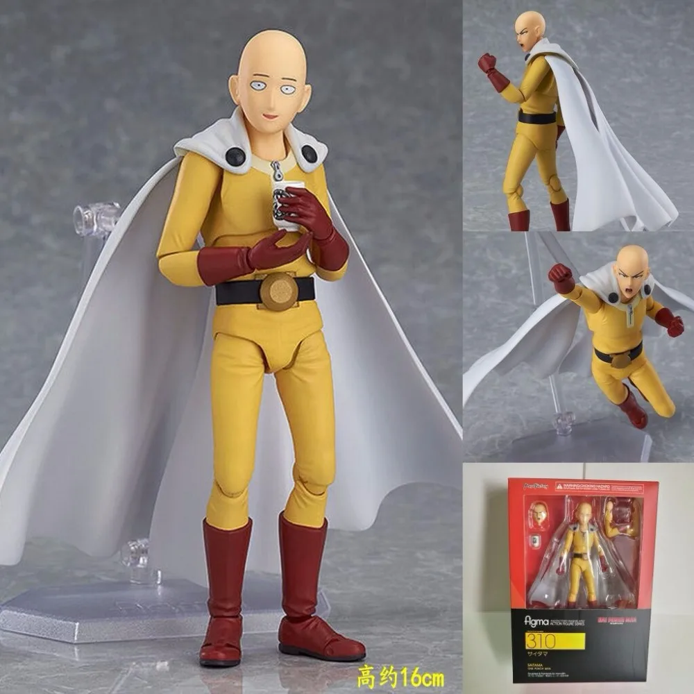 ONE PUNCH MAN Figma Saitama Sensei PVC Action Figures 160mm Anime PUNCH-MAN Collectible Model Toy | Игрушки и хобби