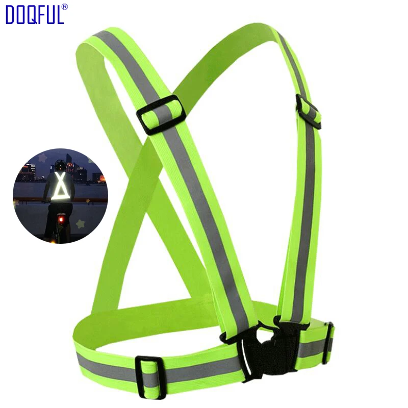 

3X High Quality Reflective Safety Vest Strips Elastic Belt Night Jogging Running Cycling Safety Wear Uniforms Traffic Visibility