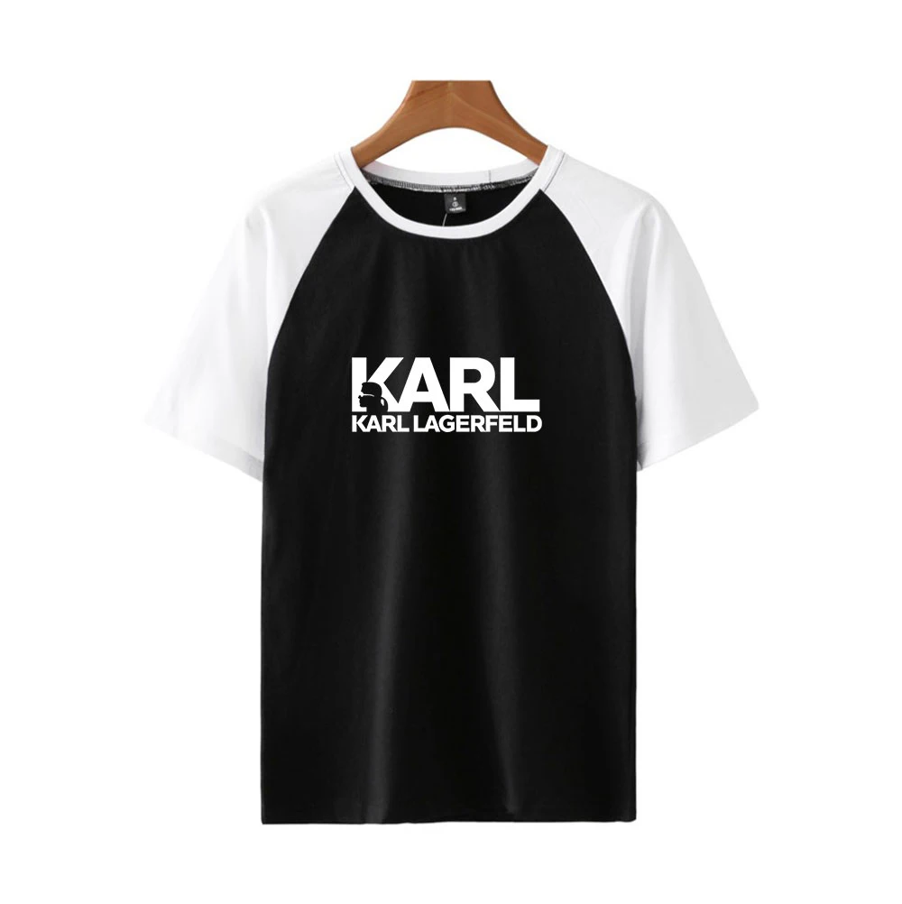 

Karl Lagerfeld Fashion Printed Raglan T-shirt Women/Men Summer Short Sleeve T shirt 2019 Hot Sale Casual Streetwear Tshirt