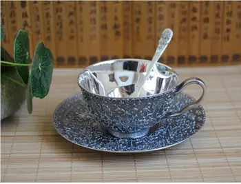 

Sterling Silver European Coffee Cup Tea Cup Cup Cover Bowl Set 999 Sterling Silver Tea Spoon Tea Set Tea Set Sterling Silver