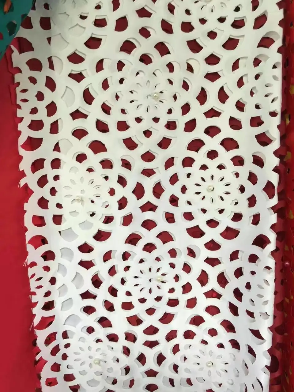 african lace fabric white,3d lace/Laser cut lace with beads 2018