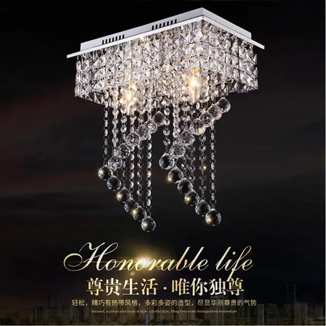 Modern Stainless Steel Crystal Chandelier Led Lamps One Two E14 Lamp Modern Stainless Steel Crystal Chandelier Led Lamps One Two E14 Lamp Chandeliers High Quality