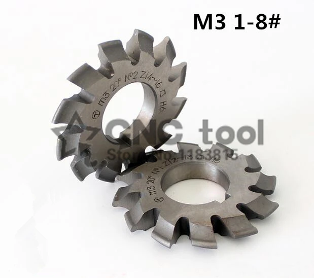 

Free shipping 1PCS M3 Modulus PA20 degrees NO.1-NO.8 HSS Gear Milling cutter Gear cutting tools