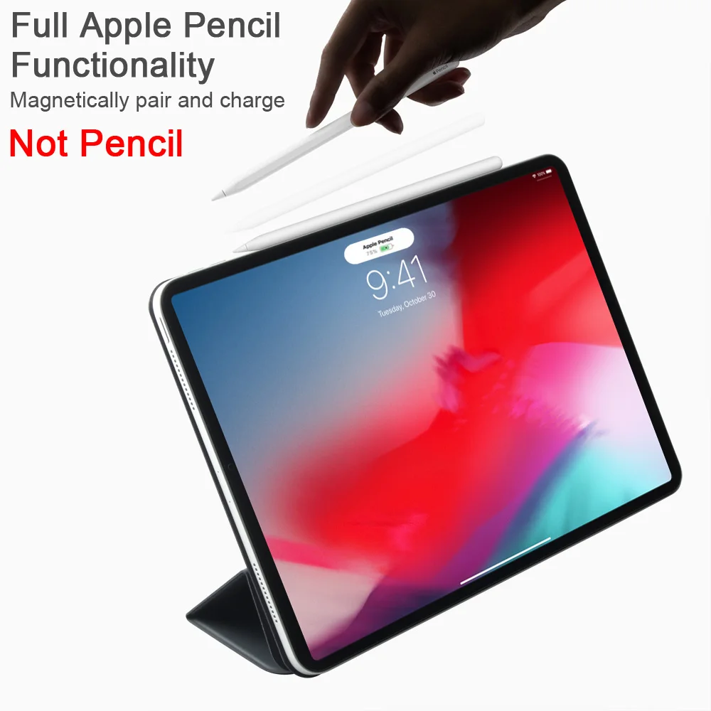 Magnetic Smart Folio for Face ID 12.9 inch iPad Pro 2018  Trifold Stand PU Leather Magnet Case Cover for iPad Pro12.9