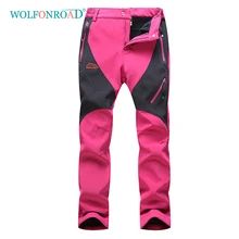 WOLFONROAD, Зимние флисовые термоштаны, женские водонепроницаемые штаны, уличные спортивные брюки, походные брюки, 3XL размера плюс