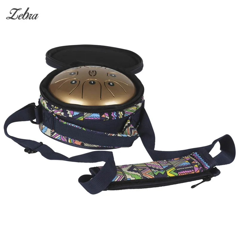 

Zebra 5.5" Small Size Steel Tongue Drum 8 Tone Hand Brahma Drum with Case and Mallets for Children Adult Percussion Instruments
