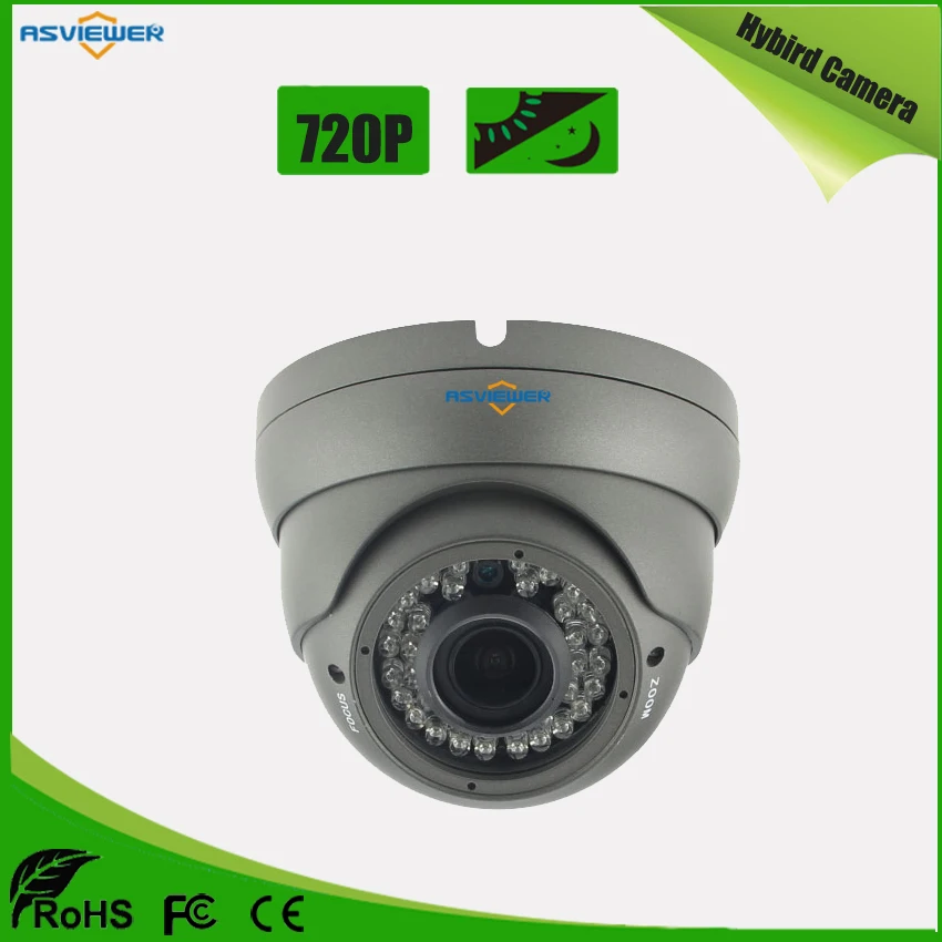 

Hybrid Camera with AHD/CVI/TVI/CVBS output support 4 IN 1 mode in 720P Resolution CCTV Dome Camera AS-MHD2301R1