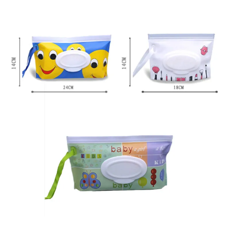 

Eco-friendly Wet Wipes Bag Clean Wipes Carrying Case Clamshell Cosmetic Pouch Easy-carry Wipes Container Random Send