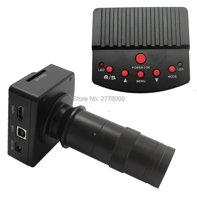 

Full HD 1080P HDMI USB Industrial Digital Microscope Camera SD Card Photo Recording Video+8X-130X C-mount Lens