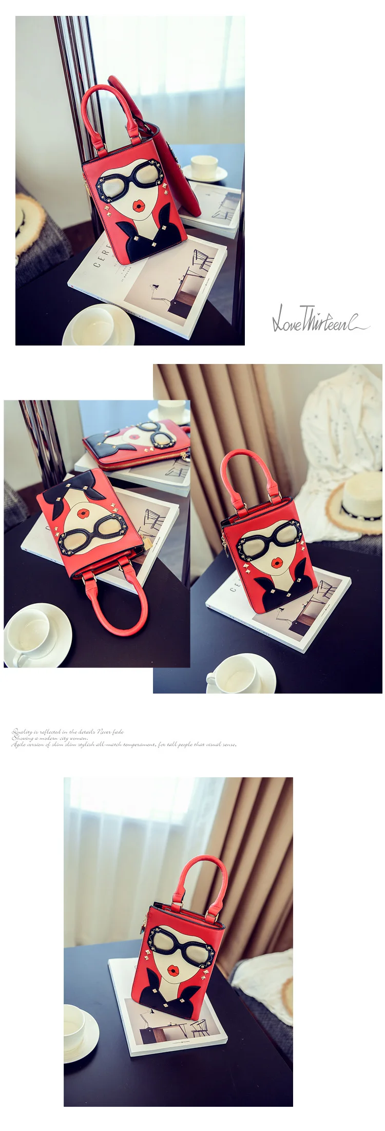 Decorado Tote Lady Bolsa de Ombro Crossbody