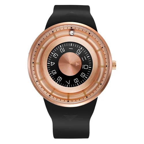 Erkek kol saati наручные часы с магнитным шаром для мужчин s часы лучший бренд класса люкс силиконовые водонепроницаемые спортивные повседневные кварцевые часы для мужчин - Цвет: Rose Gold