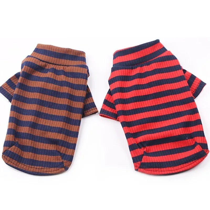 

New Year Striped Small Dog Clothes Cotton Warm Puppy Outfit Pet Chihuahua Sweater Outdoor Dachshund/Yorkshire Dog Sweatshirt