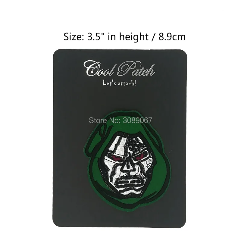 

Dr. Doom Face Avengers Marvel Comic Fantastic 4 Villain Embroidered Uniform Movie Iron On Patch Custome scrapbooking accessories