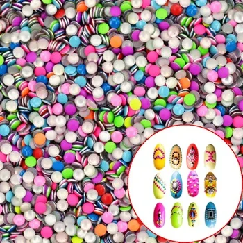 WUF 20Pcs/Lot Mix Random Colors 2mm Round Punk Metal Metallic Rivet Nail Art Decoration