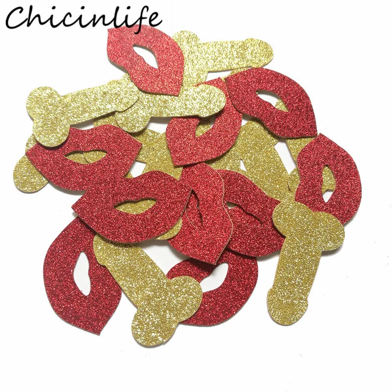 Chicinlife 50 шт./пакет Блестящий пенис губы конфетти девичник декор для девичвечерние