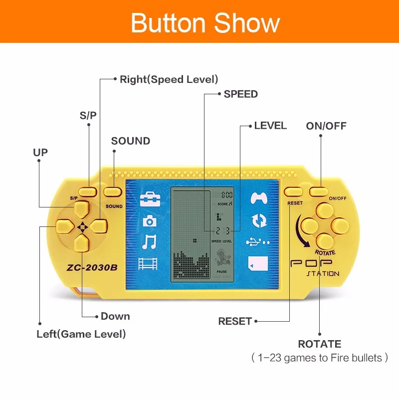 Детские Классические проигрыватели ретро портативные тетрис портативная игровая консоль для видеоигр Tetris детские игровые встроенные 23 игры Детский пульт