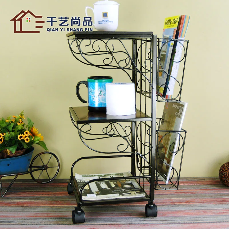 Us 325 0 Thousands Of Goods Unigarden European Fashion Rack Shelf Storage Iron Wood Coffee Table Books Frame Direct Special Offe In
