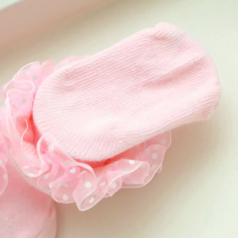 Носки для новорожденных девочек, 1 шт. детские короткие кружевные носки принцессы с цветочным рисунком и бантом хлопковые короткие носки с оборками