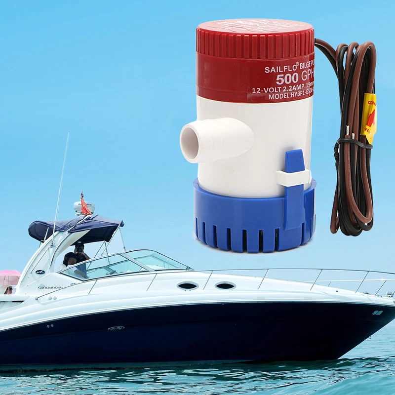 500GPH 12V Non automatic Marine Electric Submersible Bilge Pump Yacht Drainage Fishing Boat