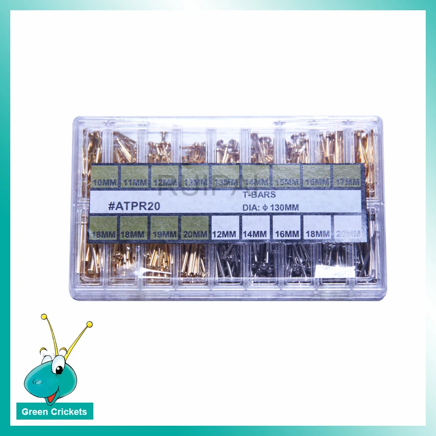 Caixa a Correia de Relógio da Parte Conecta as Barras de t T-barras de Pulseira Alta 10mm 20 20mm Assort Tamanho Bronze Ligação Pinos Conjunto 400 Pçs – 1.3mm