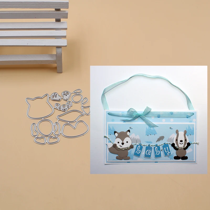 

Cute Fox Metal Cutting Dies Stencils for DIY Scrapbook Photo Album Paper Card Decorative Craft Embossing Die