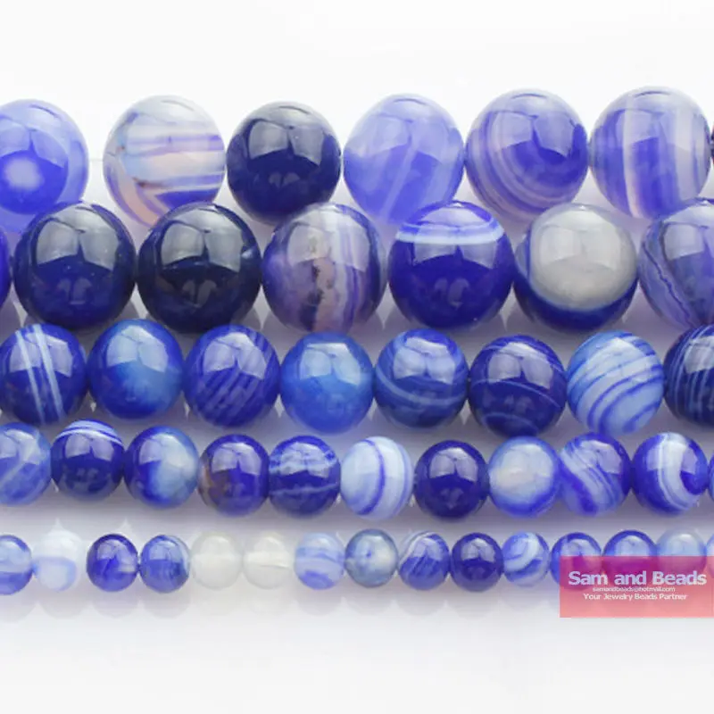 

Natural Stone Special Blue Lapis Lazuli Stripe Agata Round Loose Beads 6 8 10 12MM Pick Size LLSB21