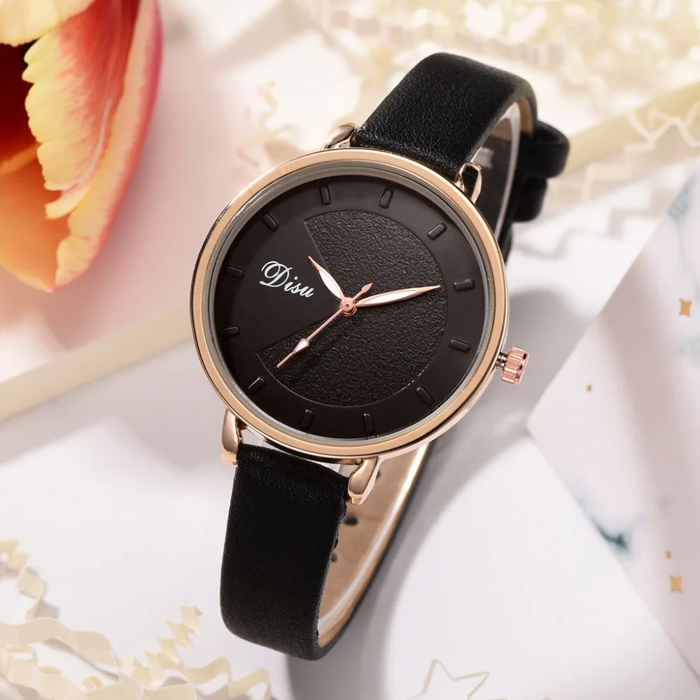

Disu Brand Fashion Women Quartz Watches Classic Luxury Top Brand Wrist Watch Vintage Leather Quartz Clock Relogio Feminino