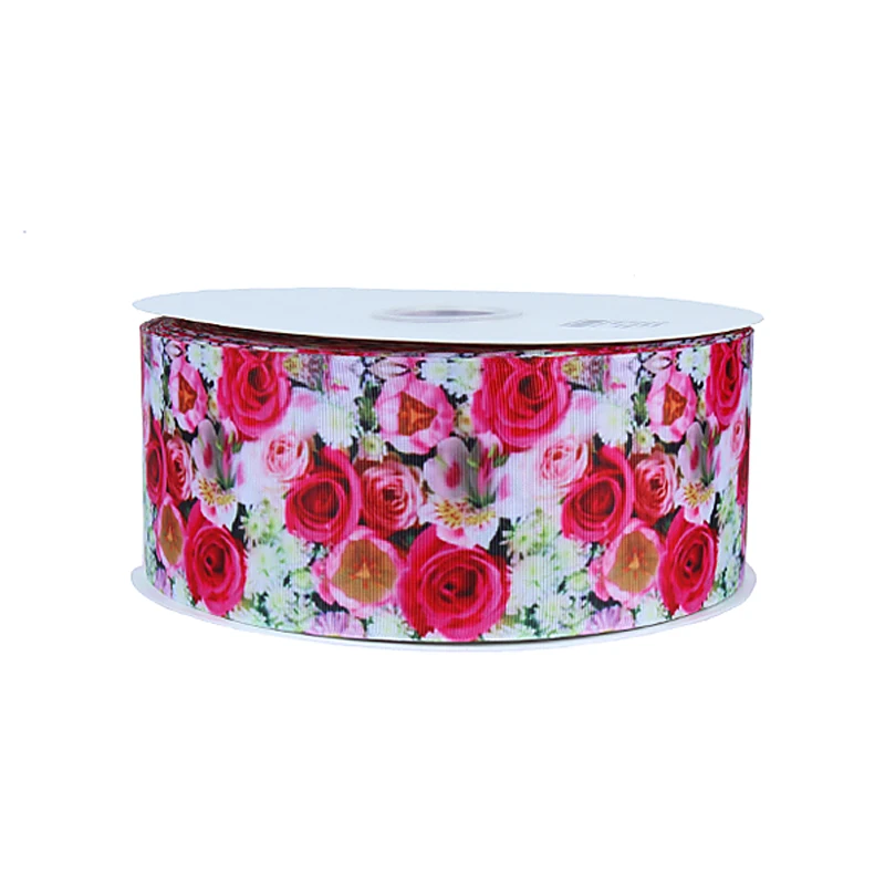 

FLRA Ribbon Wholesale flower ribbons, free shipping 1-1/2" rose printed grosgrain ribbon