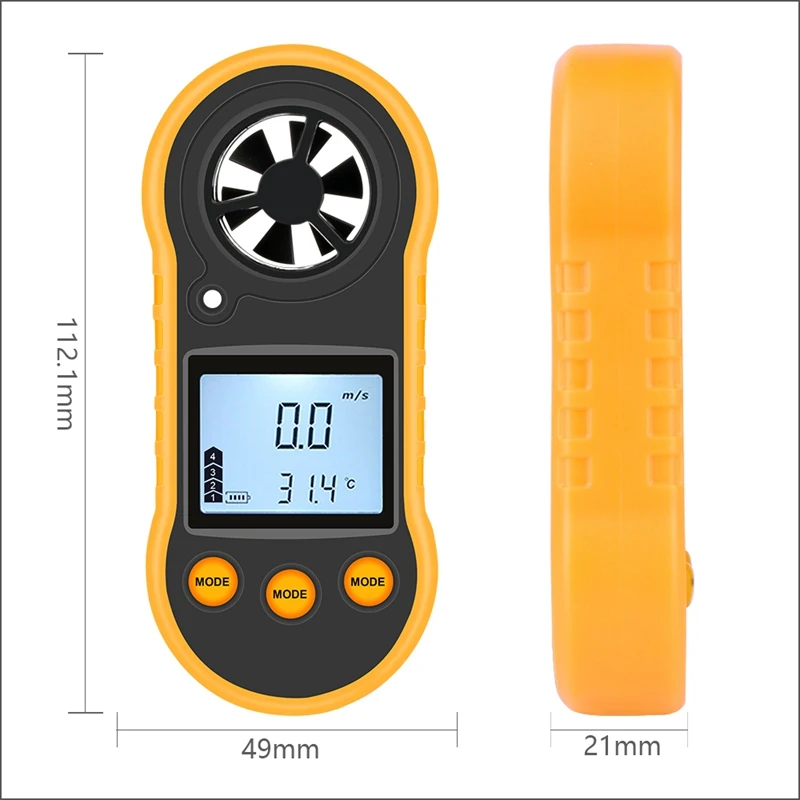 Rz818 анемометры Анемометр ЖК-цифровой анемометр переносной Анемометр Датчик скорости ветра 0-30 м/с Анемометр