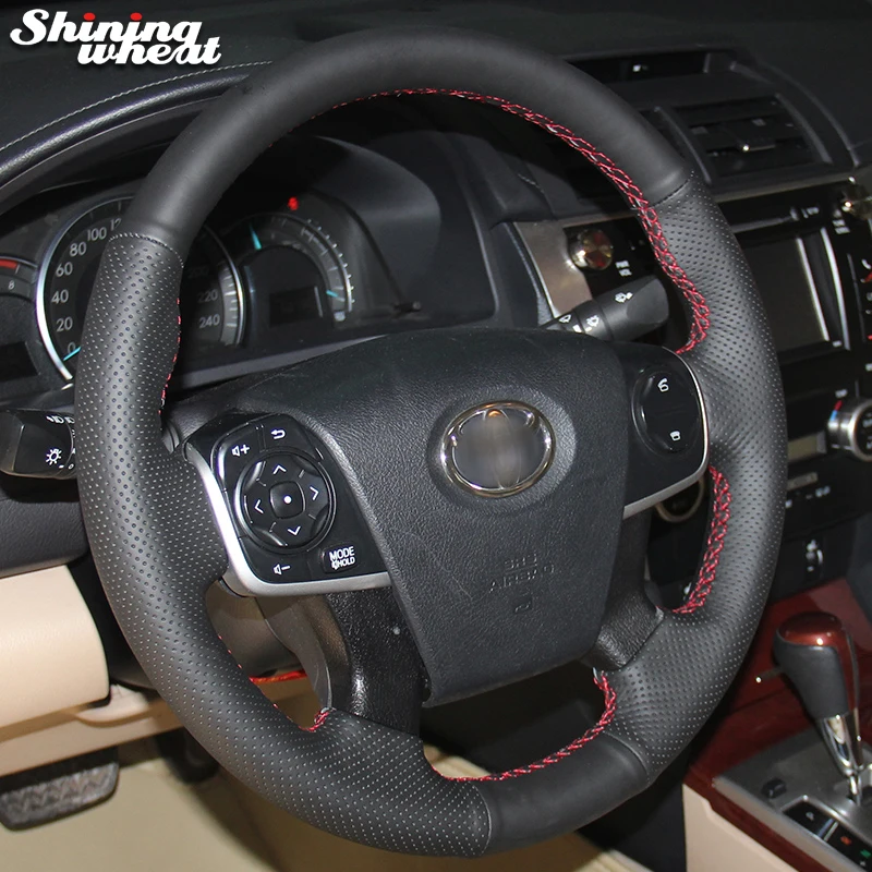 Чехол из натуральной кожи для руля Toyota Camry 2012 2015|leather steering wheel cover|steering coverwheel cover |
