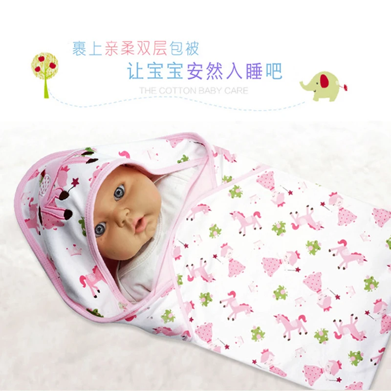 Y130 2 Summer models cartoon neonatal baby blanket cotton infant coated