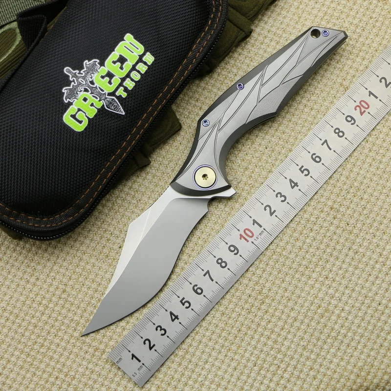 Складной нож Green thorn moon M390 быстрооткрывающийся Клинок с рукояткой из титанового