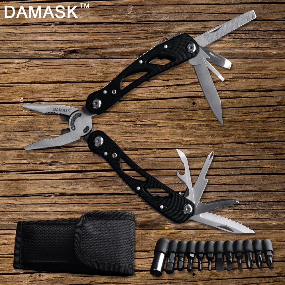 

DAMASK Brand Multifunctional Hand Folding Plier Exchangeable Blade Cutter Multi Functional Combination Plier EDC Outdoor Tool