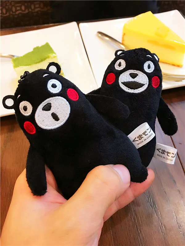 1 шт. Kawaii Медведь kumamoto плюшевая маленькая кукла-подвеска мягкий талисман черный игрушечный медведь Кумамон милые мини-зверушки в подарок для детей