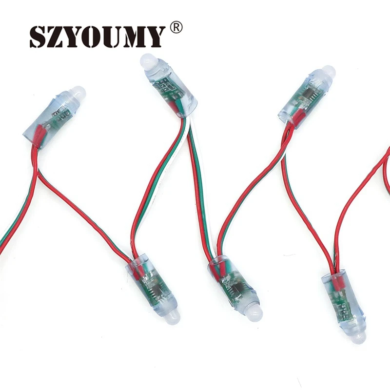 SZYOUMY WS2811 полный цвет светодиодные модули DC5V 12 мм пиксель модуль IP68 Водонепроницаемый точечные лампы светодиодный узлов для рекламы письма