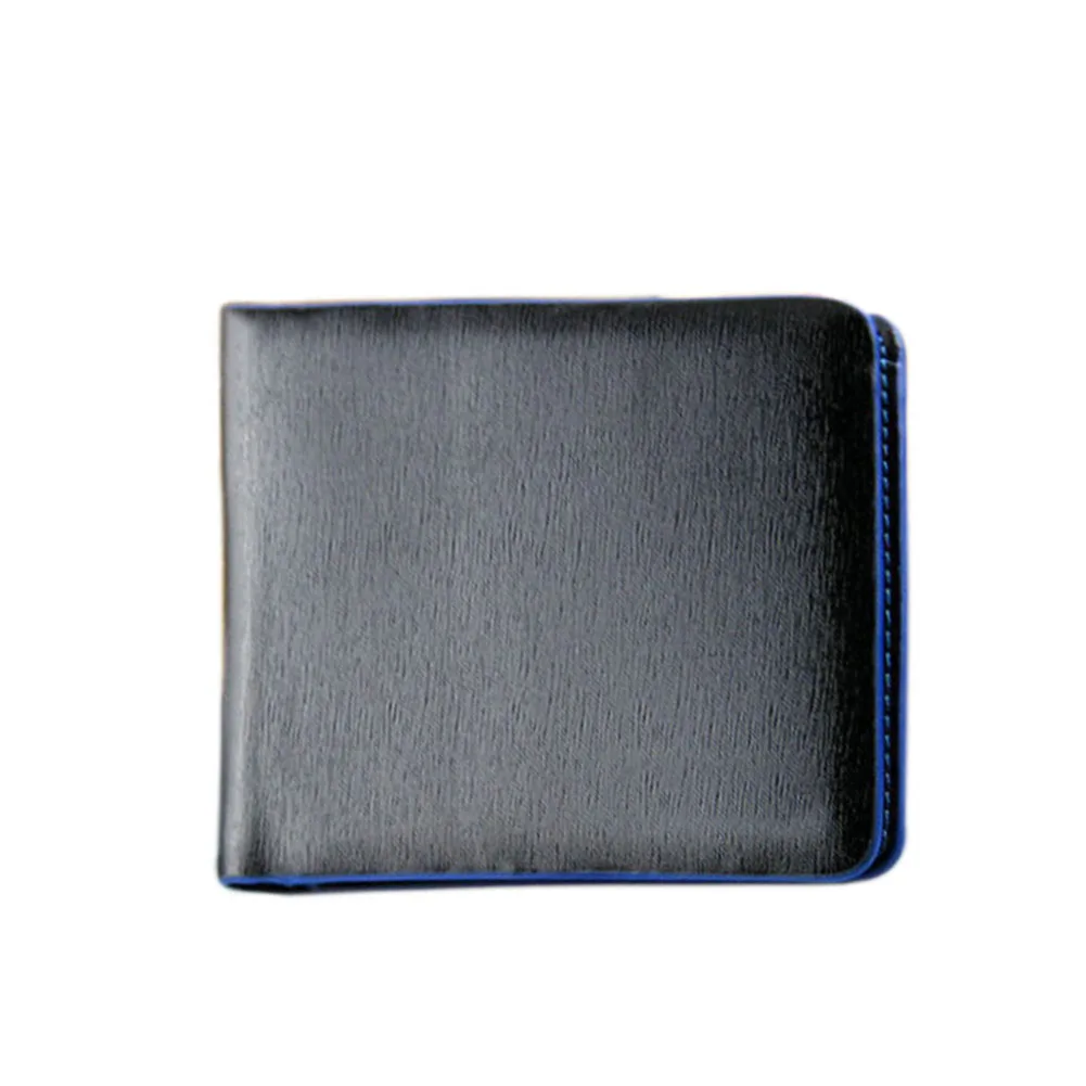 

New Clutch Wallets Men Leisure Business Man Short Plaid Color Edge Card Leather Wallet ID Card Holder Purse For Coins 40