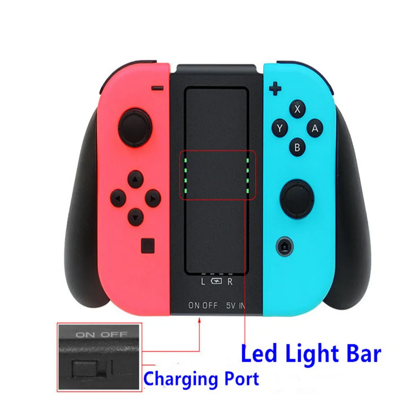 Зарядная рукоятка для переключателя ined-переключателя NS Nitendo Joy-Con 2000 мАч перезаряжаемая Батарейная ручка зарядная станция Подставка