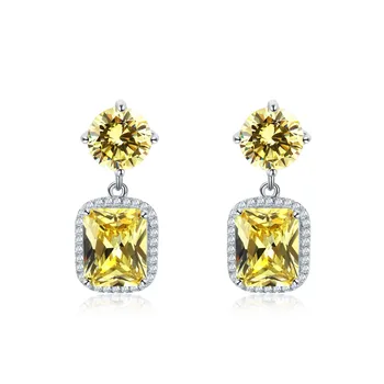 Wedding Earrings 925 Sterling Silver Cubic Zirconia for Women Dangle Bridal Earrings Fashion Accessories