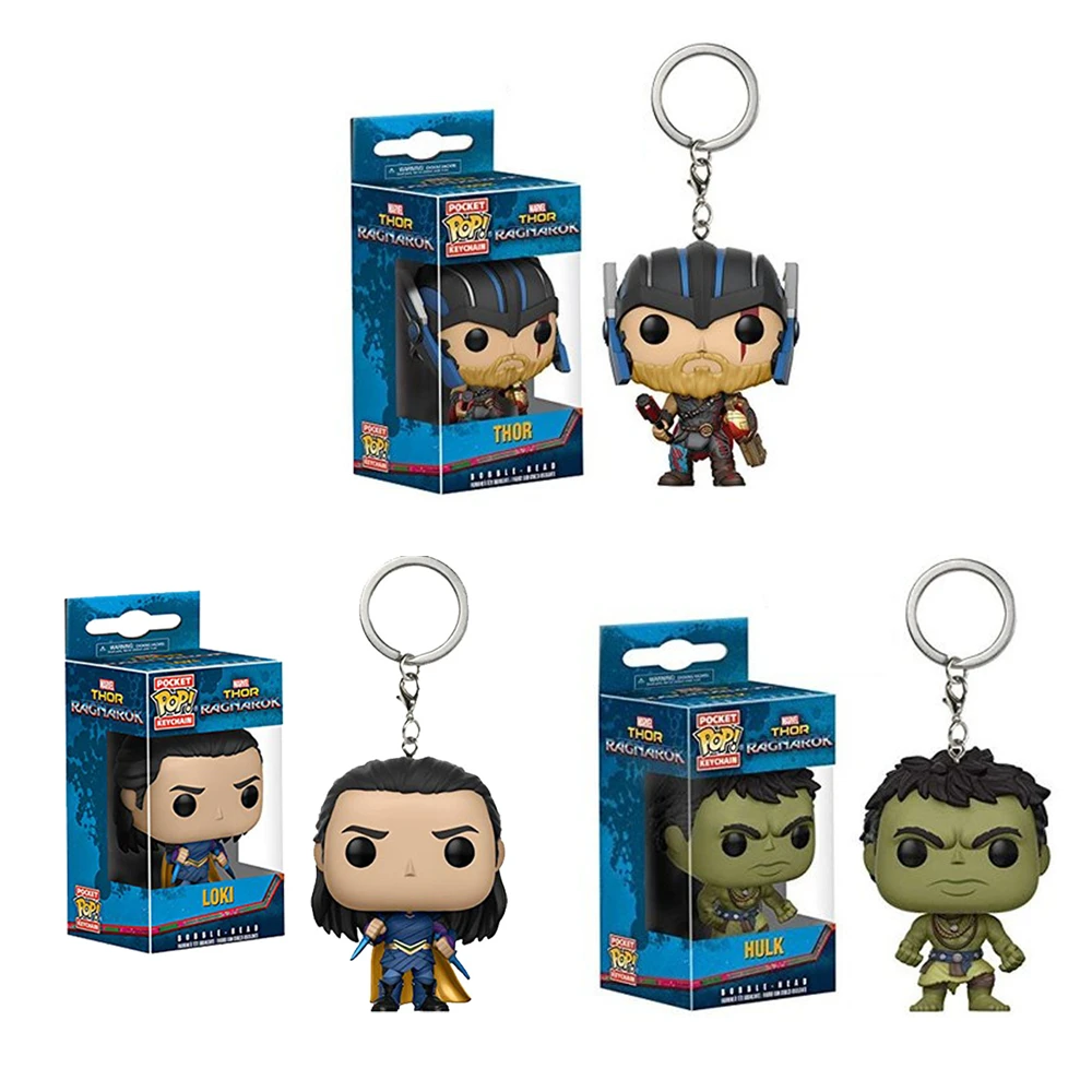 

FUNKO POP Pocket Pop Keychain Thor 3 Loki Hulk Action Figure Collection Model Toy Gift