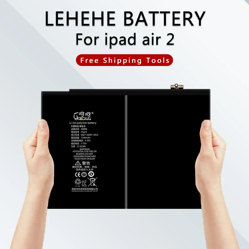 Оригинальная батарея lehehe для IPad 6 Air 2 A1547 7340 мАч A1566 A1567 сменная батарея для планшета с инструментами