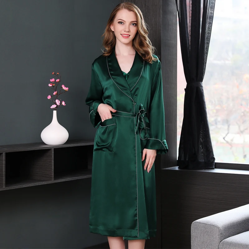 19 Mumi Heavy Genuine Silk Robes Female Single Robe Sexy Simple 100