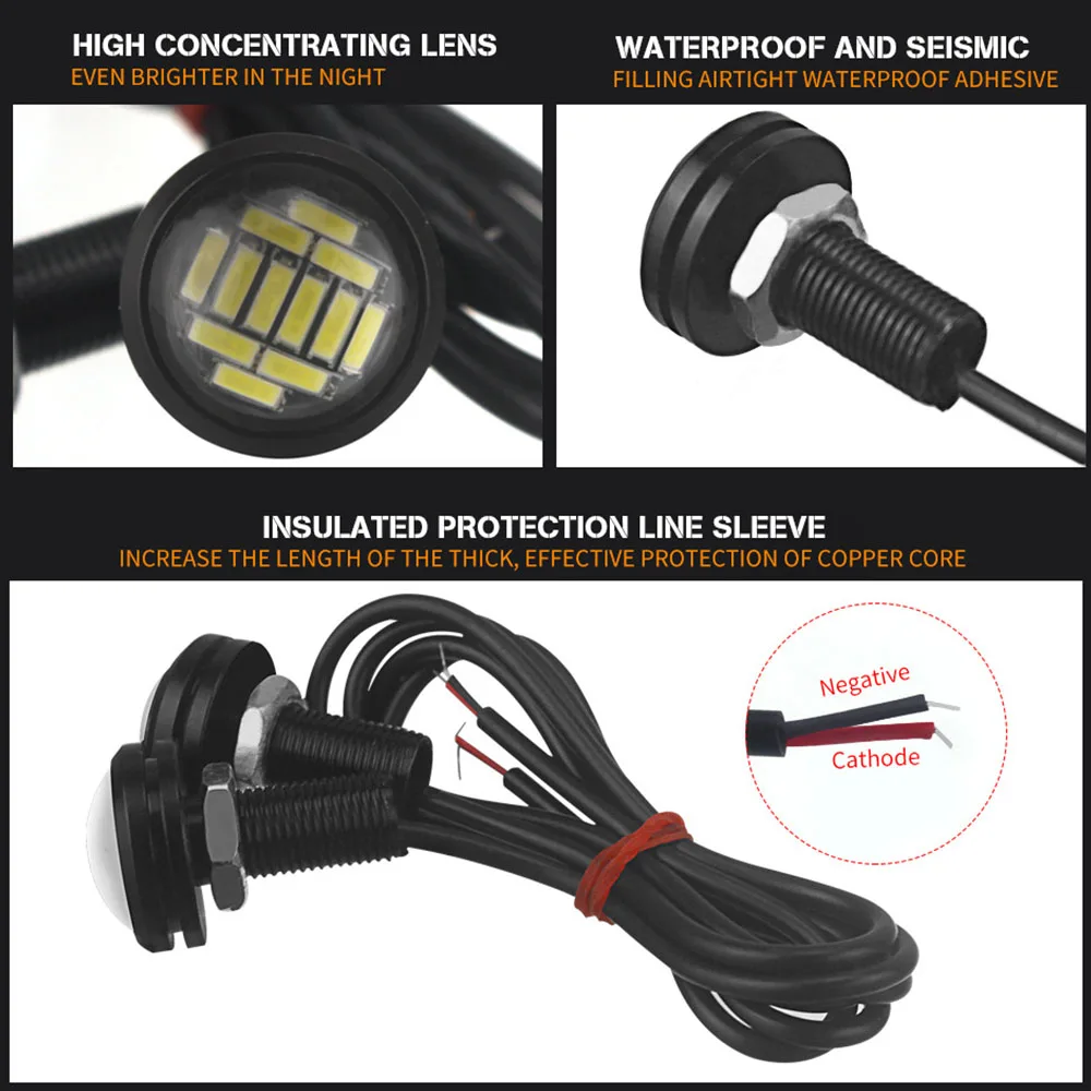 1 шт. DC 12V Eagle Eye светодиодный светильник 4014 12SMD 23 мм дневные ходовые DRL резервный