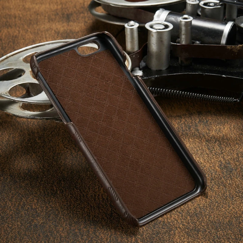 Черный Чехол для iphone6 6 S 5 5S SE 7 Плюс Натуральная Кожа роскошный Мягкий Ретро iphone plus