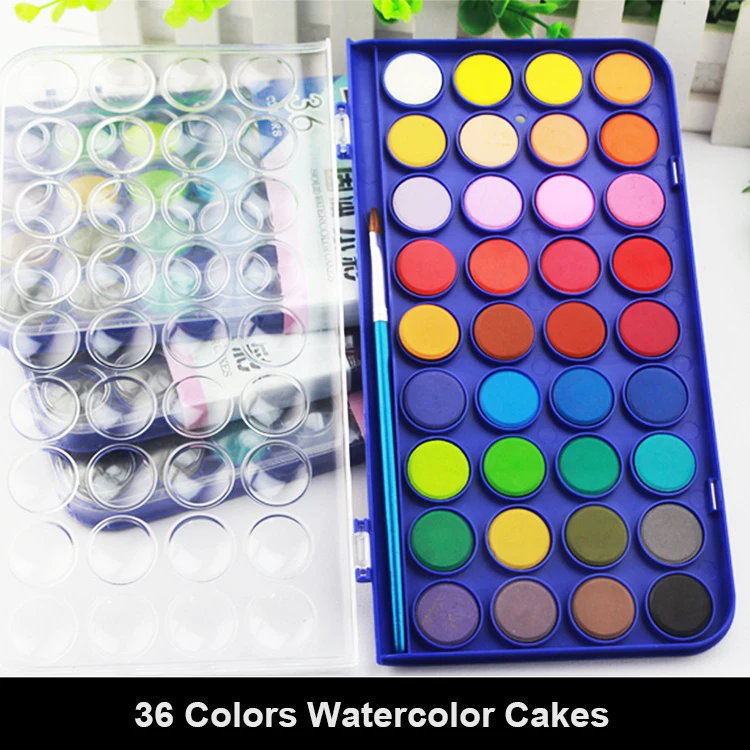

36 colors Solid gouache paint set with water color powder set art supplies in case for kids painting utensils
