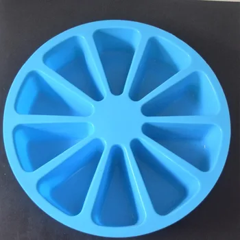 

1pc/10 Parts Round Scone Watermelon Triangles Silicone Cake Mold Pan Color