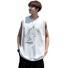 Coton/крутые топы без рукавов, мужские белые майки для тренировок, фитнеса, бодибилдинга, летние майки для мужчин, одежда для спортзала, динозавр