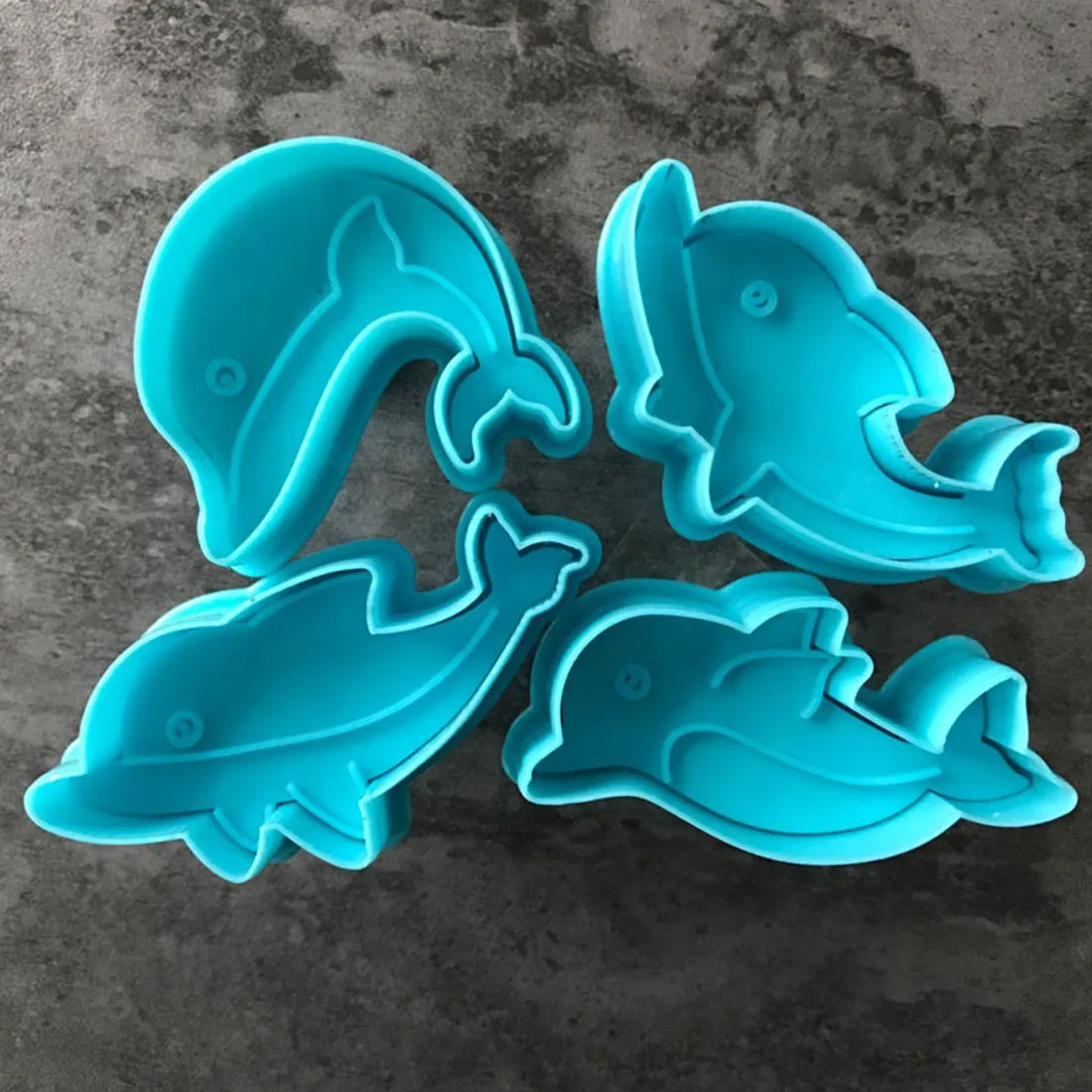 

New Nice 4Pcs Dolphin Shape Spring Cookie Cutter Fondant Cake Chocolate Decorating DIY Tools