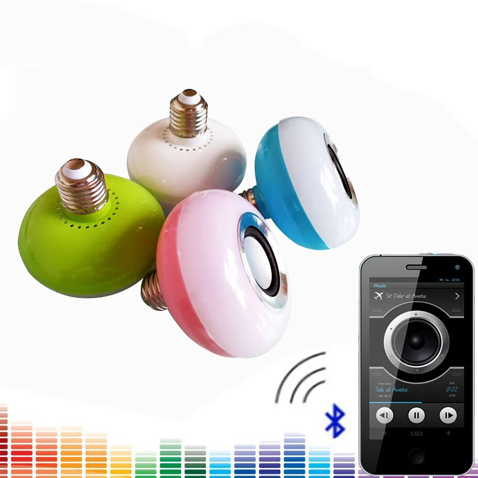 E27 умная RGB RGBW Беспроводная Bluetooth акустическая лампочка музыка игра Диммируемый